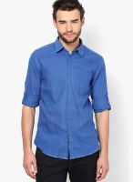 Turtle Solid Navy Blue Casual Shirt