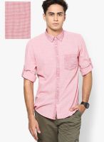 Turtle Solid Pink Slim Fit Casual Shirt