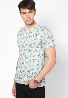 United Colors of Benetton Grey Printed Round Neck T-Shirts