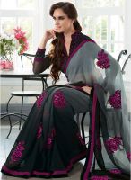 Vishal Black Printed Saree