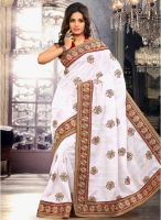 Xclusive Chhabra Off White Embroidered Saree