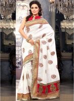 Xclusive Chhabra White Embroidered Saree