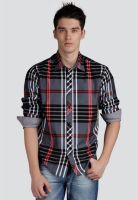 Yepme Checks Dark Grey Casual Shirt