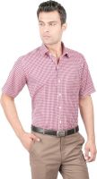 Zido Men's Checkered Formal Maroon Shirt