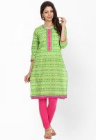 Aaboli Green Printed Kurta