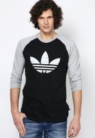 Adidas Originals Black Printed Round Neck T-Shirts