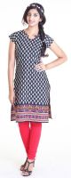 Aggana Casual Printed Women's Kurti(Black) Aggana Casual Printed Women's Kurti(Black)