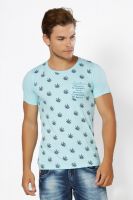 Alan Jones Graphic Print Men's Round Neck Light Blue T-Shirt