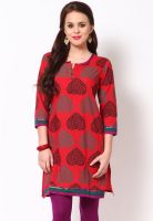 Alma Red Printed Kurtis