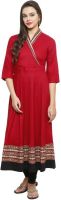 Alom Solid Women's Anarkali Kurta(Maroon)