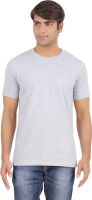 Ap'pulse Solid Men's Round Neck Grey T-Shirt