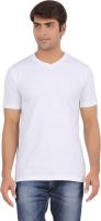 Ap'pulse Solid Men's V-neck White T-Shirt