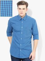 Arrow Sports Navy Blue Checked Regular Fit Casual Shirt