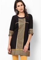 Aurelia Black Solid Kurtis