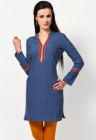 Aurelia Cotton Blend Blue Kurti