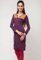 Aurelia Purple Solid Kurtis