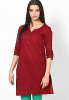 Aurelia Red Solid Kurtas