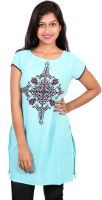 Avantikaa Casual, Formal Embellished Women's Kurti(Blue)