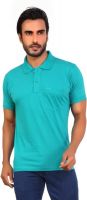Awack Solid Men's Polo Neck Blue T-Shirt
