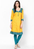 Ayaany Cotton Mustard Yellow Kurti