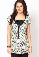 Ayaany Polyester Cream Kurti