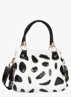 Bagkok White/Black Polyurethane (Pu) Handbag