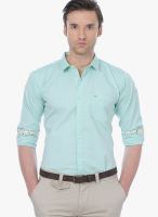 Basics Green Slim Fit Casual Shirt