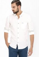 Basics Solid White Casual Shirt