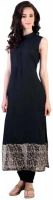 Bebo Casual Solid Women's Kurti(Black)