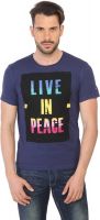 Being Human Clothing Printed Men's Round Neck Blue T-Shirt