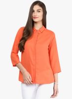Besiva Orange Solid Shirt