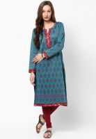 Biba Aqua Blue Printed Kurtas