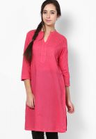 Biba Cotton Blend Pink Kurta