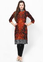 Biba Cotton Blend Red Kurta