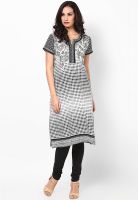 Biba Cotton Blend White Kurti