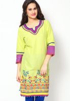 Biba Cotton Green Kurti