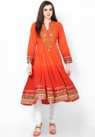 Biba Cotton Orange Anarkali