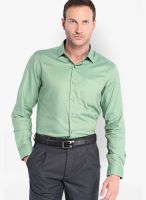 Black Coffee Solid Green Formal Shirt