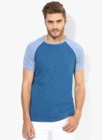 Blue Saint Navy Blue Solid Round Neck T-Shirt