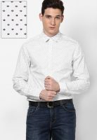 Blue Saint White Casual Shirts