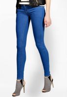 Boohoo Evie Low Rise Ultra Blue Super Skinny Jeans