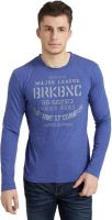 Breakbounce Printed Men's Round Neck Blue T-Shirt