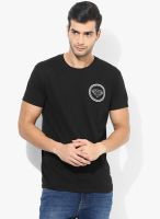 Burton Black Printed Round Neck T-Shirts