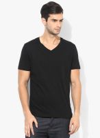 Burton Black Solid V Neck T-Shirts