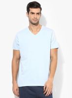 Burton Blue Solid V Neck T-Shirts