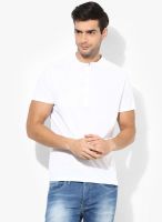 Burton White Solid Henley T-Shirts