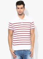 Burton White Striped Polo T-Shirt