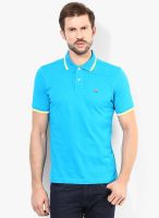 Byford By Pantaloons Aqua Blue Solid Polo T-Shirt