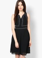 Calgari Black Colored Solid Shift Dress