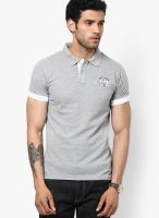 Canary London Grey Solid Polo T-Shirts